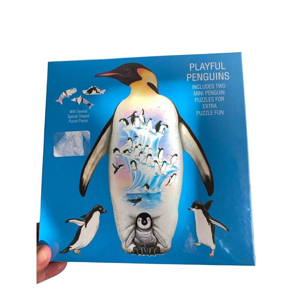 PuzzleMakers Playful Penguins 550 Piece Jigsaw Puzzle Shaped Pieces Sealed
